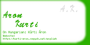 aron kurti business card