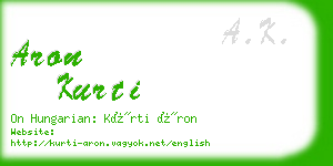 aron kurti business card